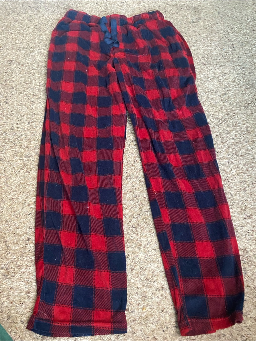 George Red and Navy Plaid Lounge Joggers